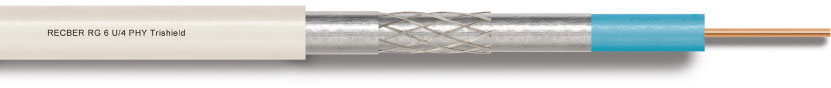 Reçber RG6 U/4 PHY-PVC Cu/Al Trishield Koaksiyel Kablo 100 Metre